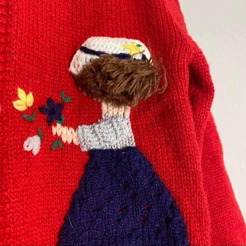 Vintage full fashioned Grand Knitwear detailed embellished knit toddler sweater - Picture 4 of 6